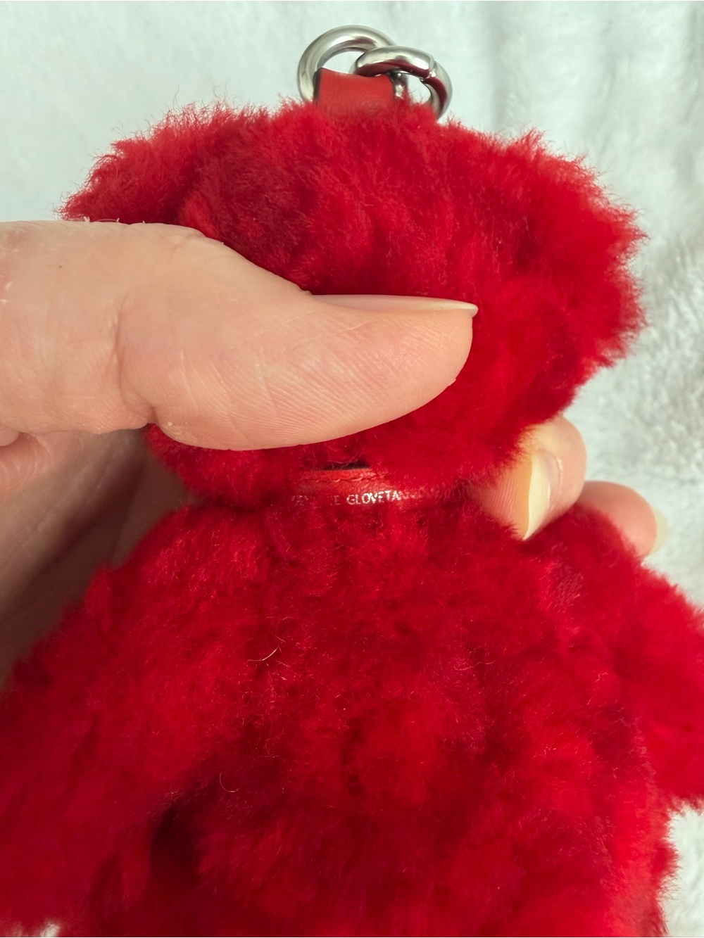 Coach EUC Sherpa Shearling Teddy Keychain Bag Charm - Picture 3 of 7